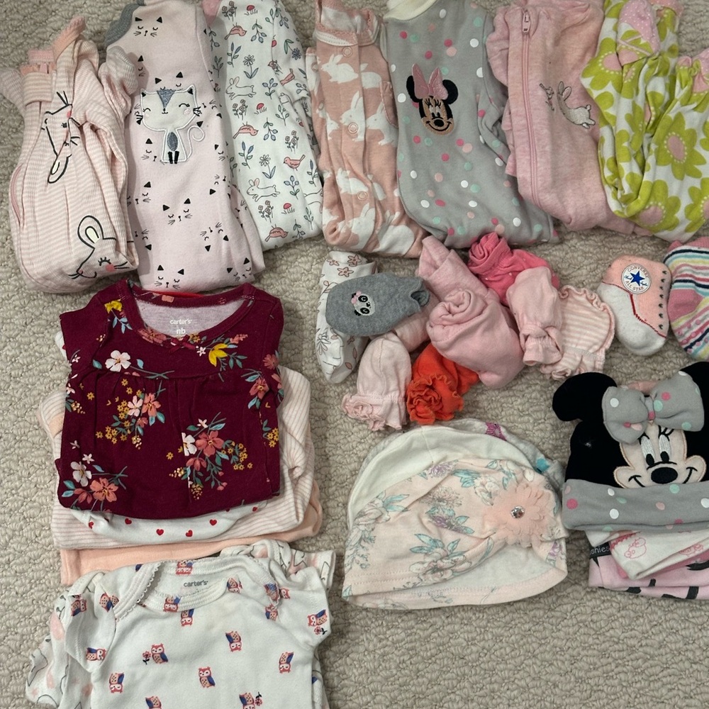 Lot of baby girls newborn clothing